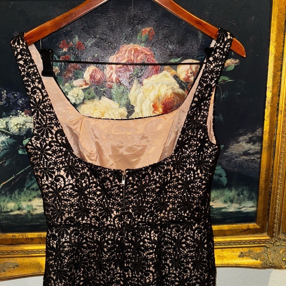 Jill Stuart Black Lace Overly Square Neck Sleeveless Formal Maxi Gown Size 8 NEW - Picture 9 of 11